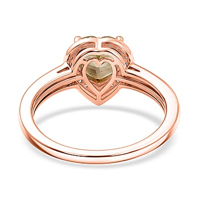 D'Joy AAA Turkizite and Diamond 1.47 ctw Ring in 18K Vermeil Rose Gold Over Sterling Silver (Size 10.0)