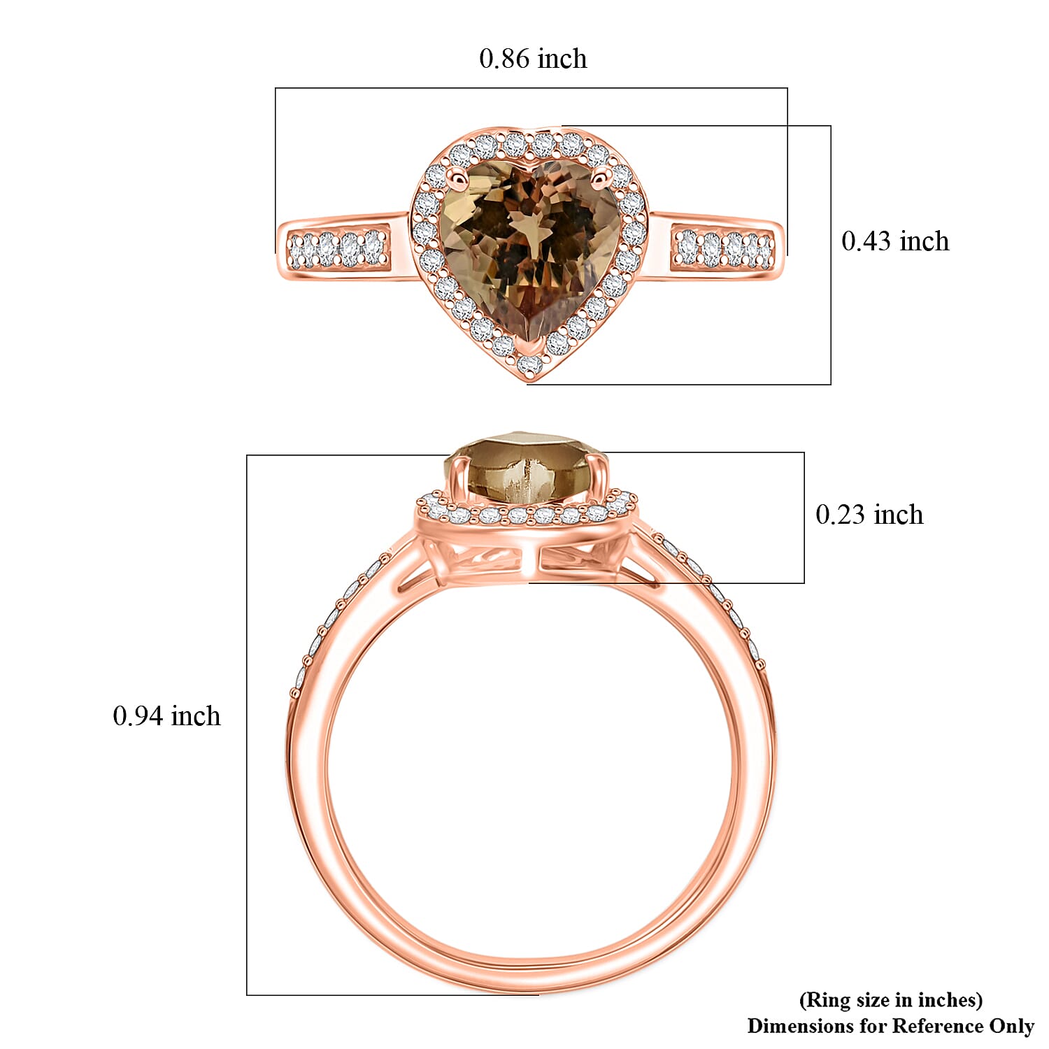 D'Joy AAA Turkizite and Diamond 1.47 ctw Ring in 18K Vermeil Rose Gold Over Sterling Silver (Size 10.0)