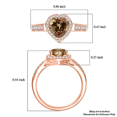 D'Joy AAA Turkizite and Diamond 1.47 ctw Ring in 18K Vermeil Rose Gold Over Sterling Silver (Size 10.0)