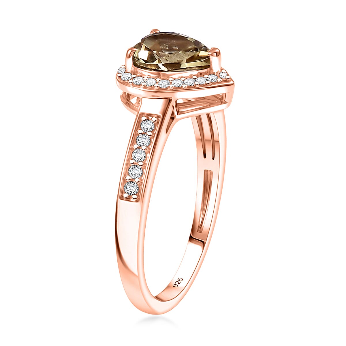 D'Joy AAA Turkizite and Diamond 1.47 ctw Ring in 18K Vermeil Rose Gold Over Sterling Silver (Size 9.0) image number 3