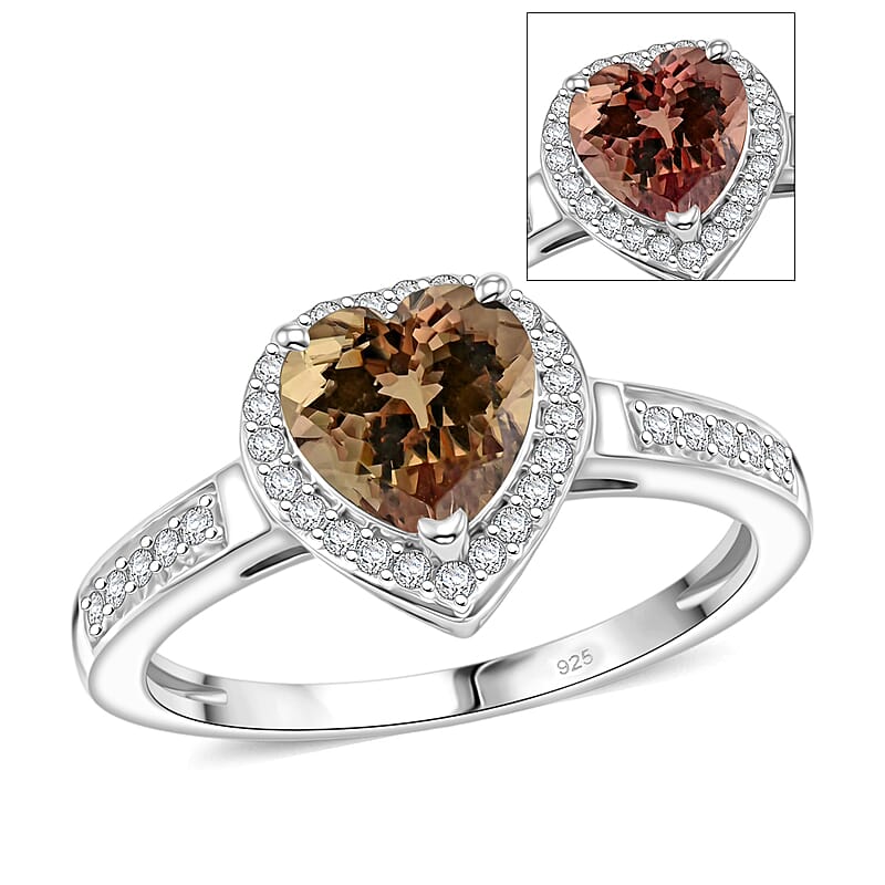 D'Joy AAA Turkizite and Diamond 1.47 ctw Ring in Rhodium Over Sterling Silver (Size 7.0)