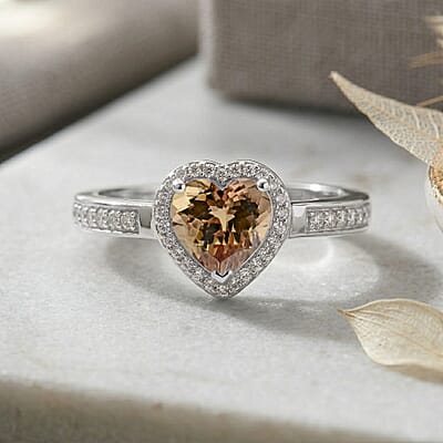 D'Joy AAA Turkizite and Diamond 1.47 ctw Ring in Rhodium Over Sterling Silver (Size 7.0)