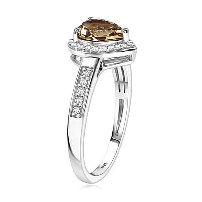 D'Joy AAA Turkizite and Diamond 1.47 ctw Ring in Rhodium Over Sterling Silver (Size 7.0)