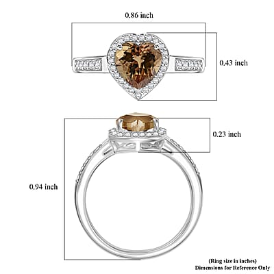 D'Joy AAA Turkizite and Diamond 1.47 ctw Ring in Rhodium Over Sterling Silver (Size 7.0)
