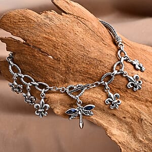 Bali Legacy Abalone Shell Bracelet with Dragonfly Charm in Sterling Silver (7.25 In)