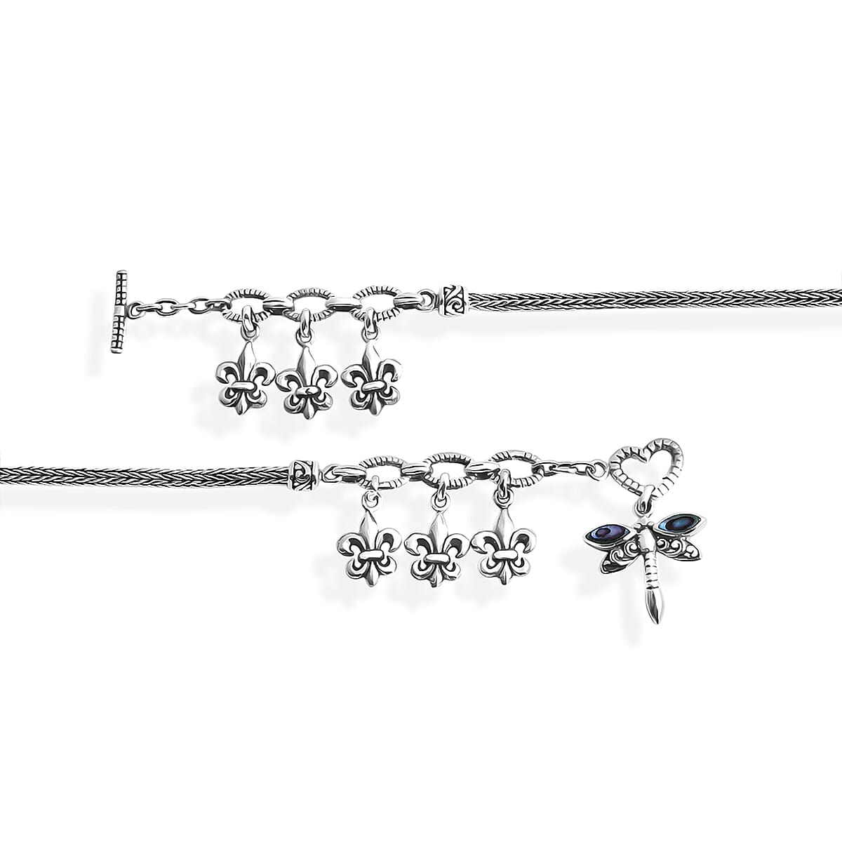 Bali Legacy Abalone Shell Bracelet with Dragonfly Charm in Sterling Silver (7.25 In) image number 3