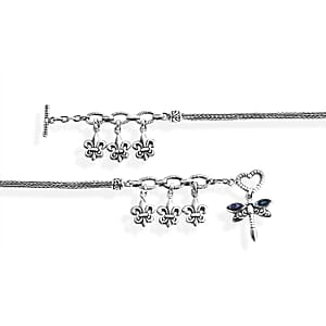 Bali Legacy Abalone Shell Bracelet with Dragonfly Charm in Sterling Silver (7.25 In)