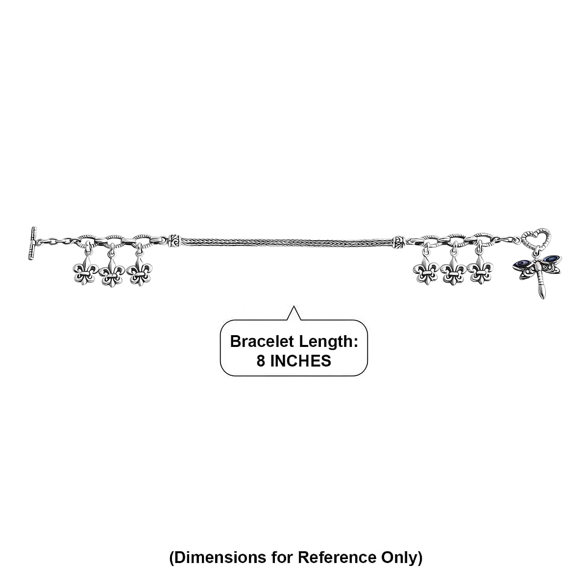 Bali Legacy Abalone Shell Bracelet with Dragonfly Charm in Sterling Silver (7.25 In) image number 4