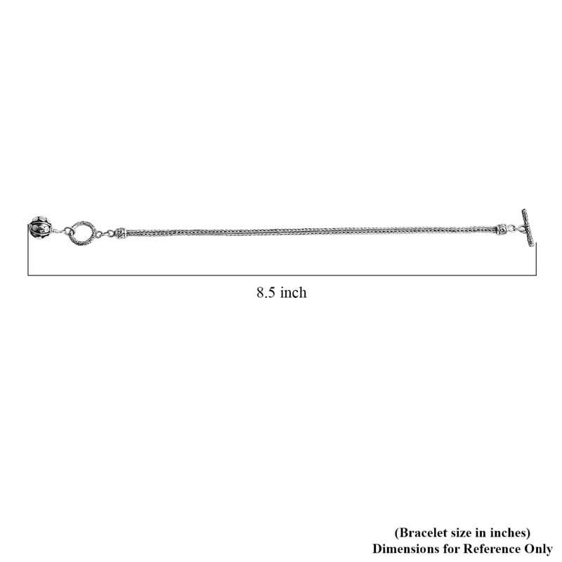 Bali Legacy Sterling Silver Toggle Bracelet with Charm