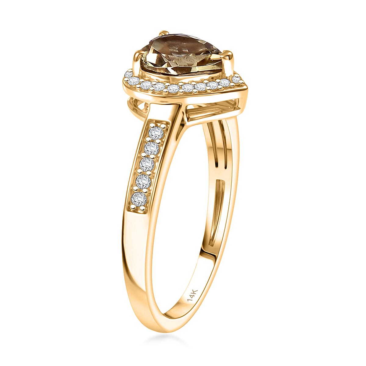 Luxoro AAA Turkizite and Diamond I2 1.47 ctw Ring in 14K Yellow Gold (Size 11.5) image number 3