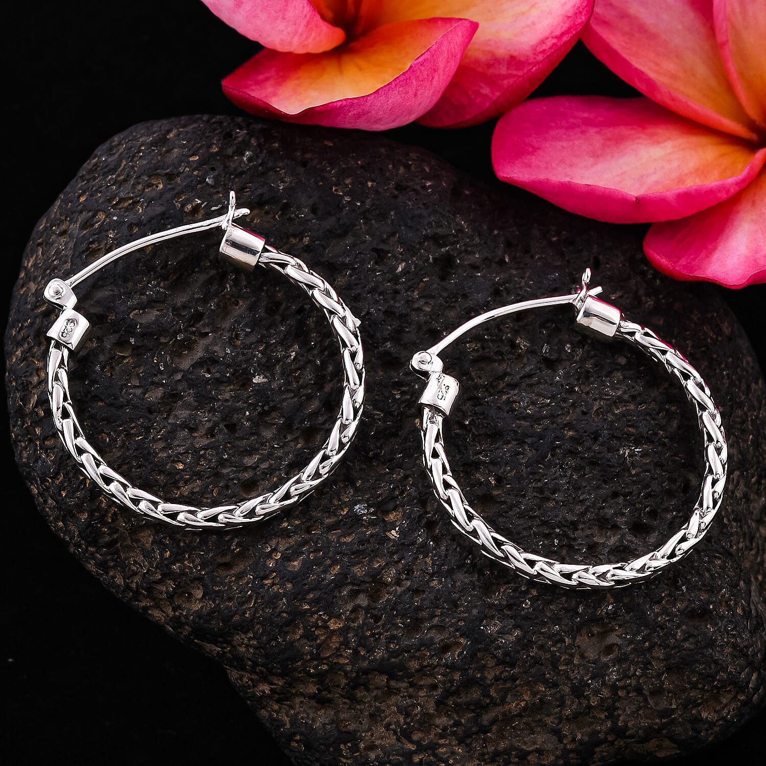 Bali Legacy Padian Texture Earrings in Sterling Silver 6.10 Grams