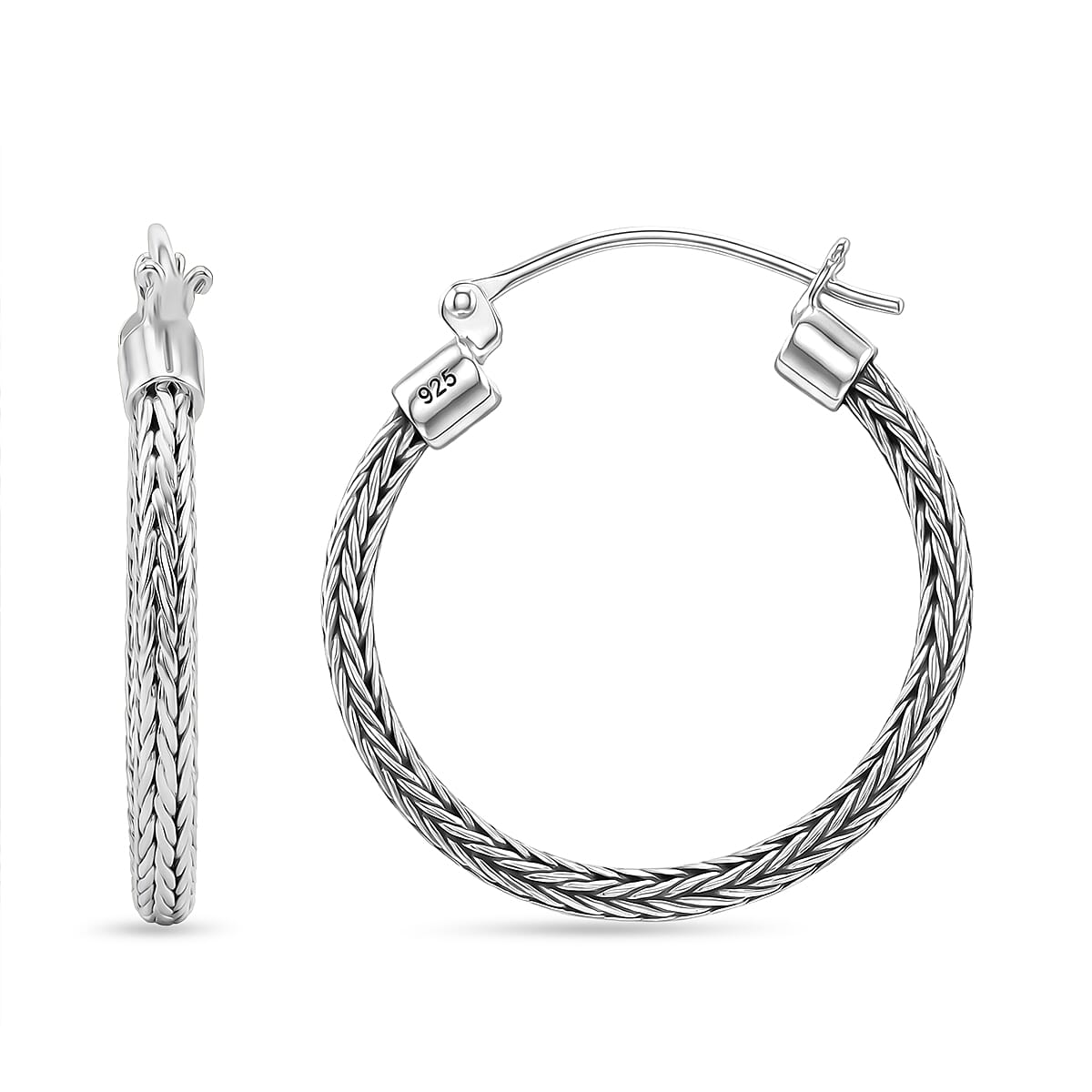 Bali Legacy Tulang Naga Texture Earrings in Sterling Silver 6.80 Grams