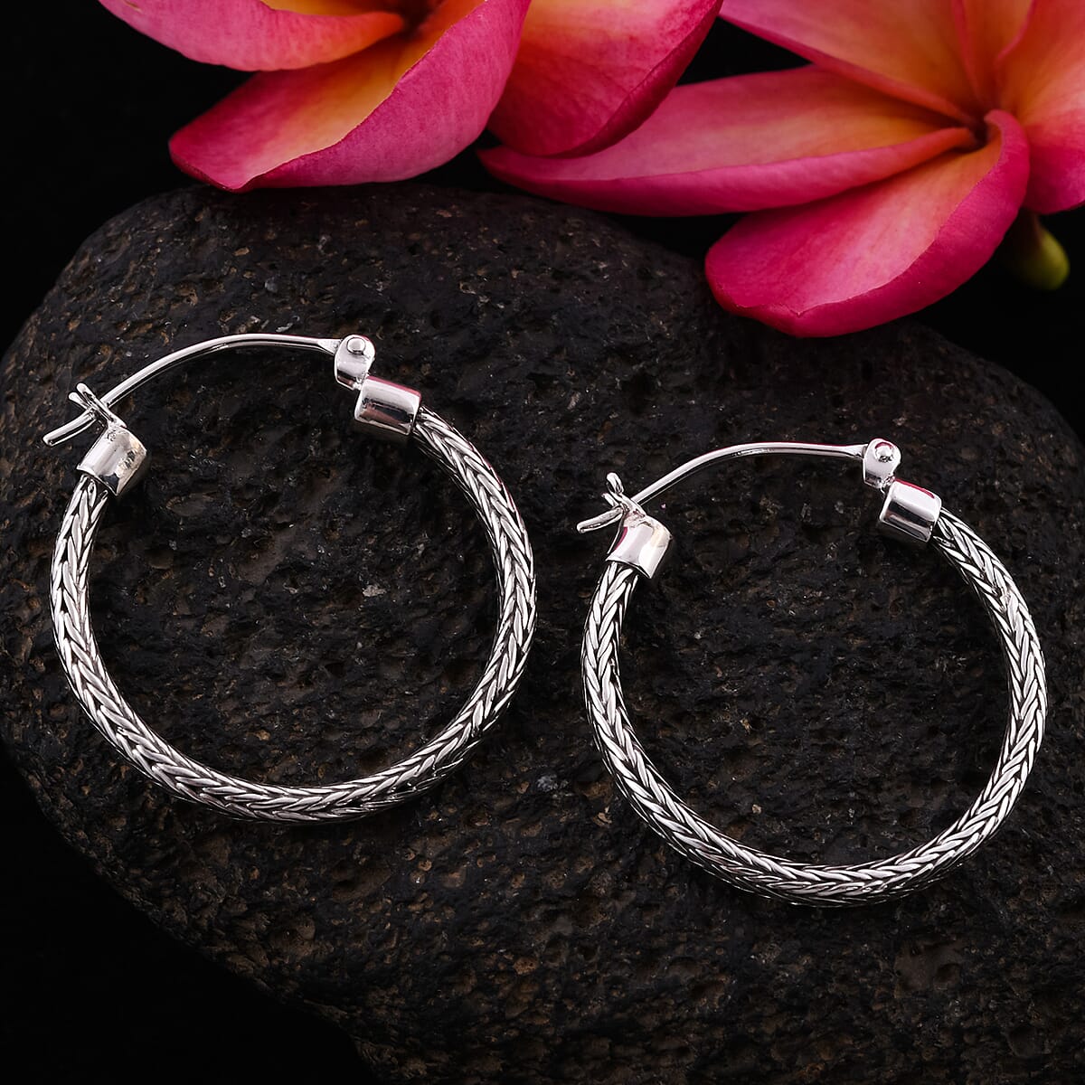 Bali Legacy Tulang Naga Texture Earrings in Sterling Silver 6.80 Grams image number 1