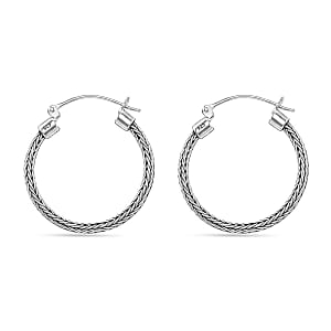 Bali Legacy Tulang Naga Texture Earrings in Sterling Silver 6.80 Grams