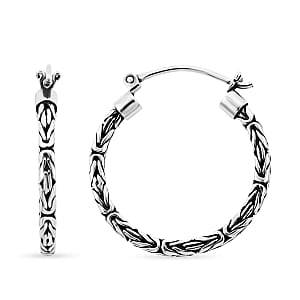 Bali Legacy Borobudur Texture Earrings in Sterling Silver 8.50 Grams