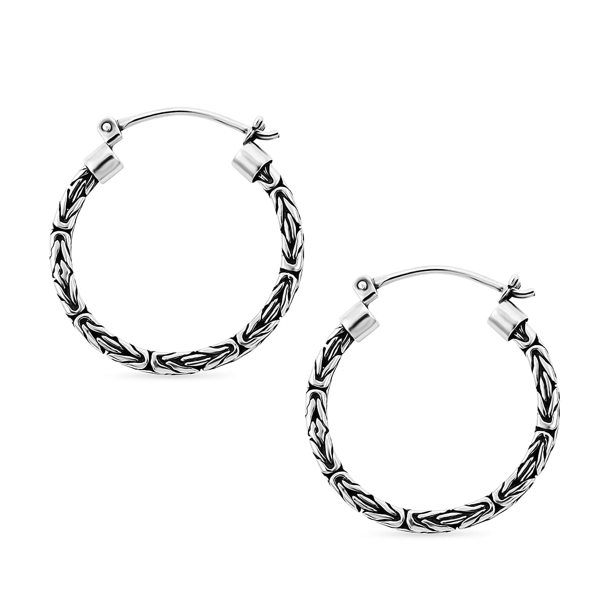 Bali Legacy Borobudur Texture Earrings in Sterling Silver 8.50 Grams