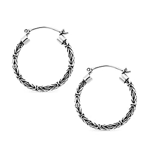 Bali Legacy Borobudur Texture Earrings in Sterling Silver 8.50 Grams