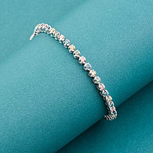 Luxuriant Lab Grown Multi Diamond SI 2.00 ctw Rainbow Sparkle Bracelet in Rhodium Over Sterling Silver (6.50 In)