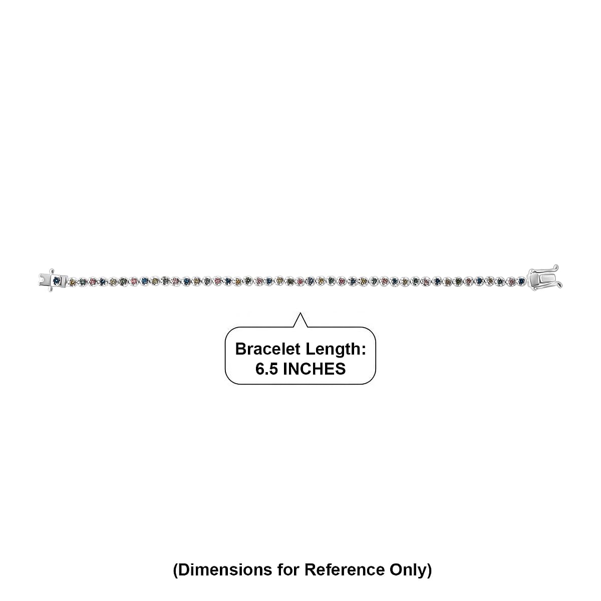 Luxuriant Lab Grown Multi Diamond SI 2.00 ctw Rainbow Sparkle Bracelet in Rhodium Over Sterling Silver (6.50 In) image number 5