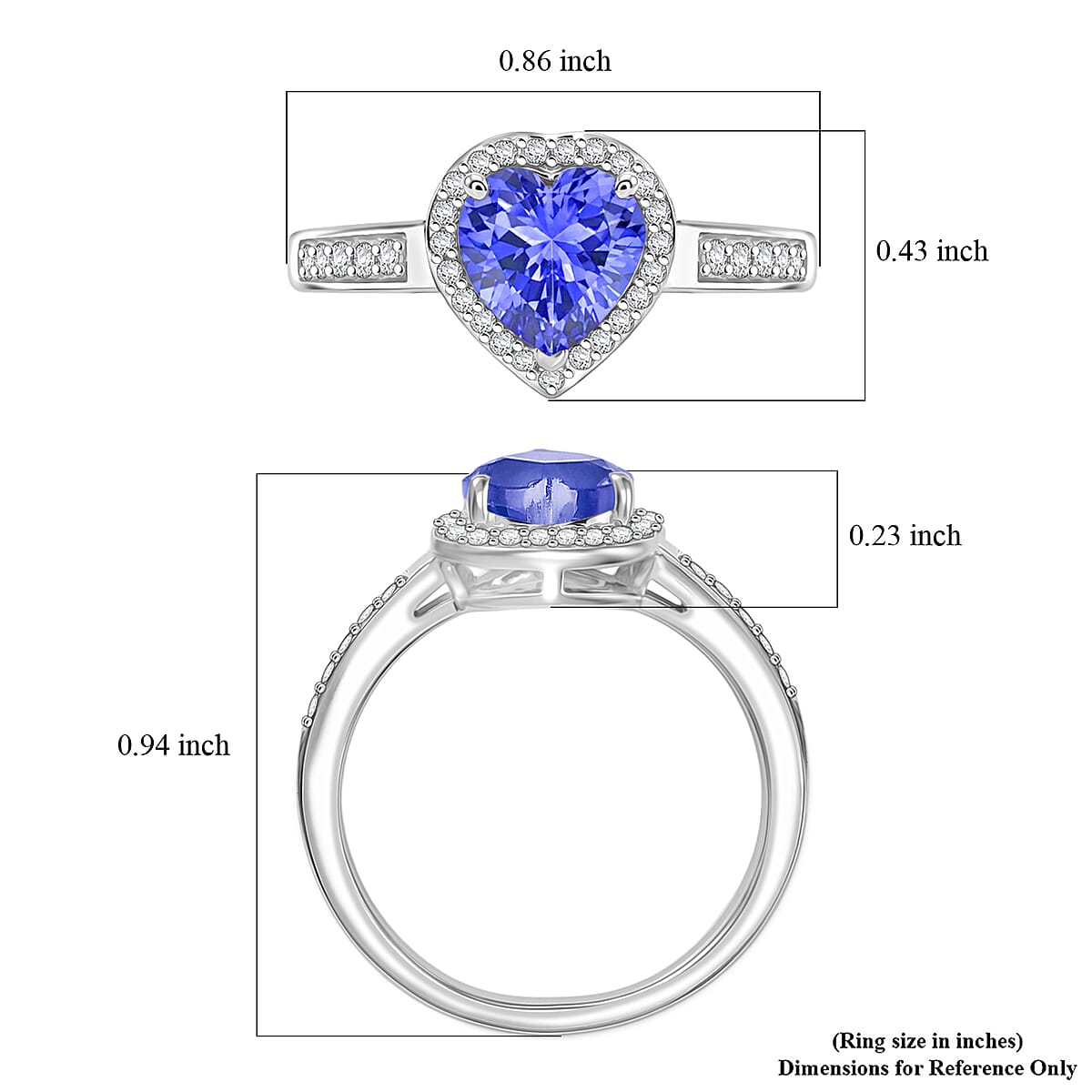 Luxoro Premium Tanzanite and Diamond I2 1.42 ctw Ring in 10K White Gold (Size 6.0) image number 5