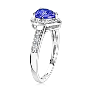 Luxoro Premium Tanzanite and Diamond I2 1.42 ctw Ring in 10K White Gold (Size 8.5)