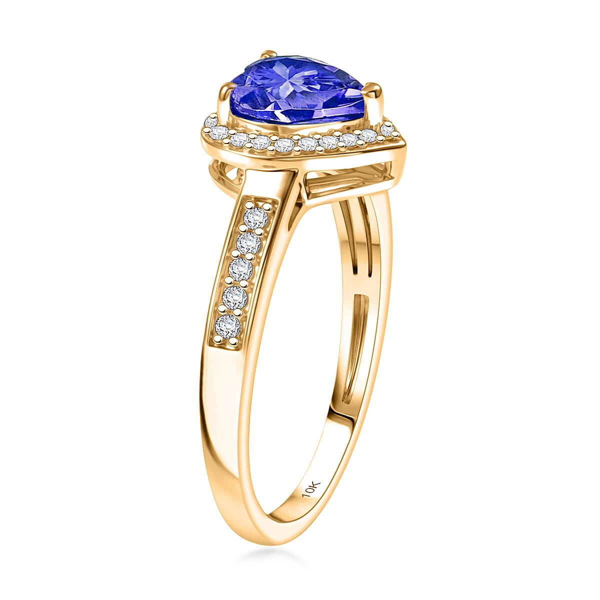 Luxoro Premium Tanzanite and Diamond I2 1.42 ctw Ring in 10K Yellow Gold (Size 6.0) image number 3