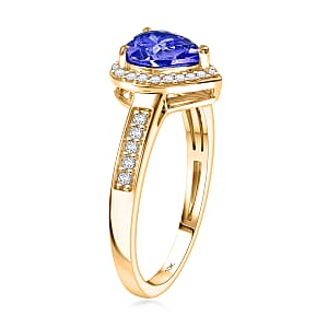 Luxoro Premium Tanzanite and Diamond I2 1.42 ctw Ring in 10K Yellow Gold (Size 6.5)