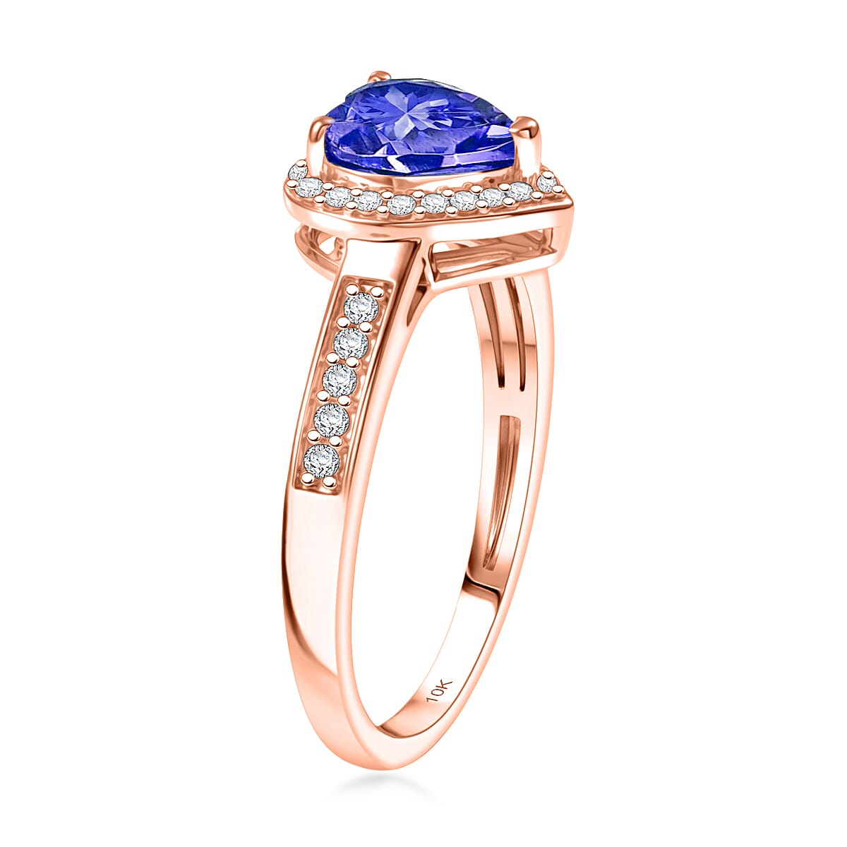 Luxoro Premium Tanzanite and Diamond I2 1.42 ctw Ring in 10K Rose Gold (Size 7.5) image number 3