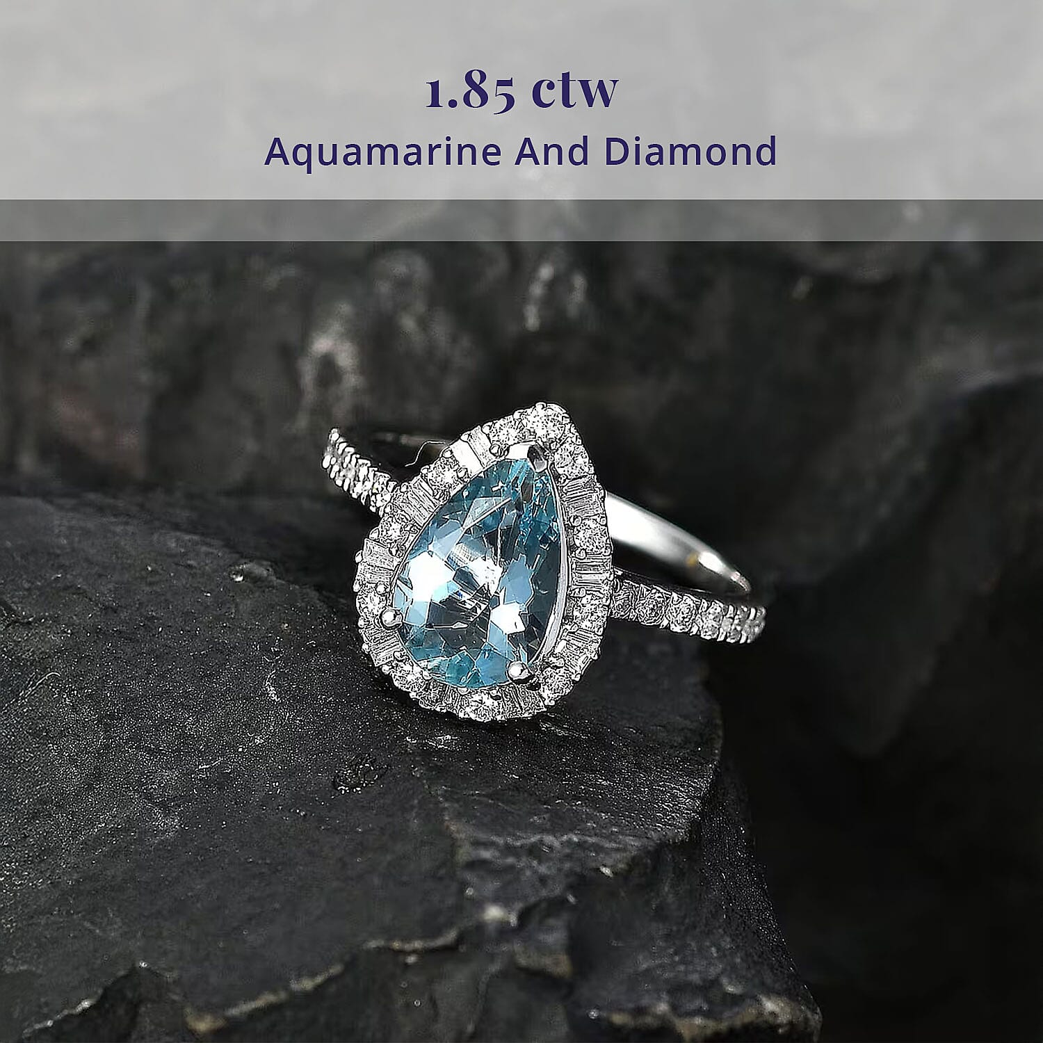 Certified & Appraised Luxoro AAA Santa Maria Aquamarine and Diamond I2 1.85 ctw Ring in 10K White Gold (Size 5.0)