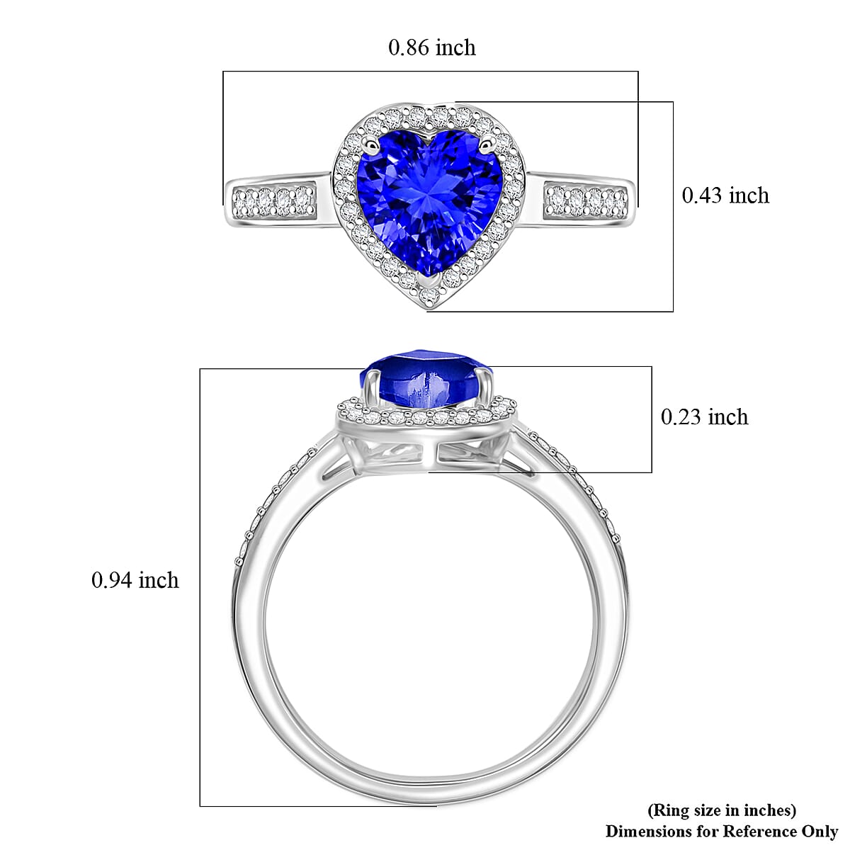 Rhapsody AAAA Tanzanite and Diamond E-F, VS 1.42 ctw Ring in 18K White Gold (Size 4.0) 4 Grams image number 5
