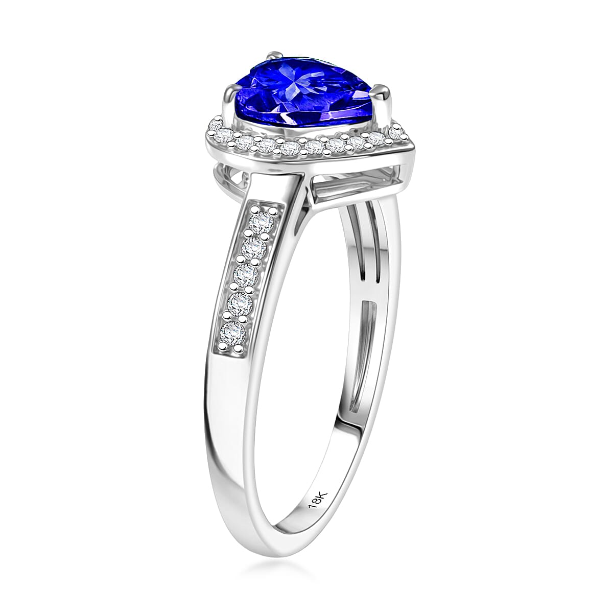 Rhapsody AAAA Tanzanite and Diamond E-F, VS 1.42 ctw Ring in 18K White Gold (Size 6.0) 4 Grams image number 3