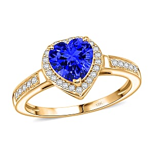 Rhapsody AAAA Tanzanite and Diamond E-F, VS 1.42 ctw Ring in 18K Yellow Gold (Size 5.0) 4 Grams