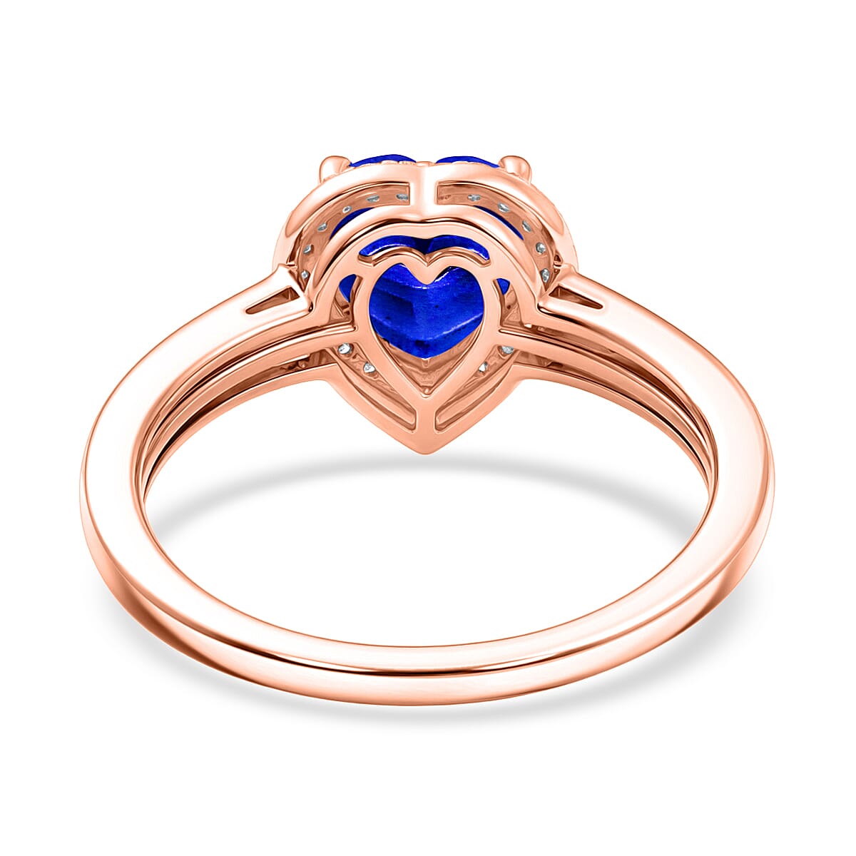 Rhapsody AAAA Tanzanite and Diamond E-F, VS 1.42 ctw Ring in 18K Rose Gold (Size 4.5) 4 Grams image number 4