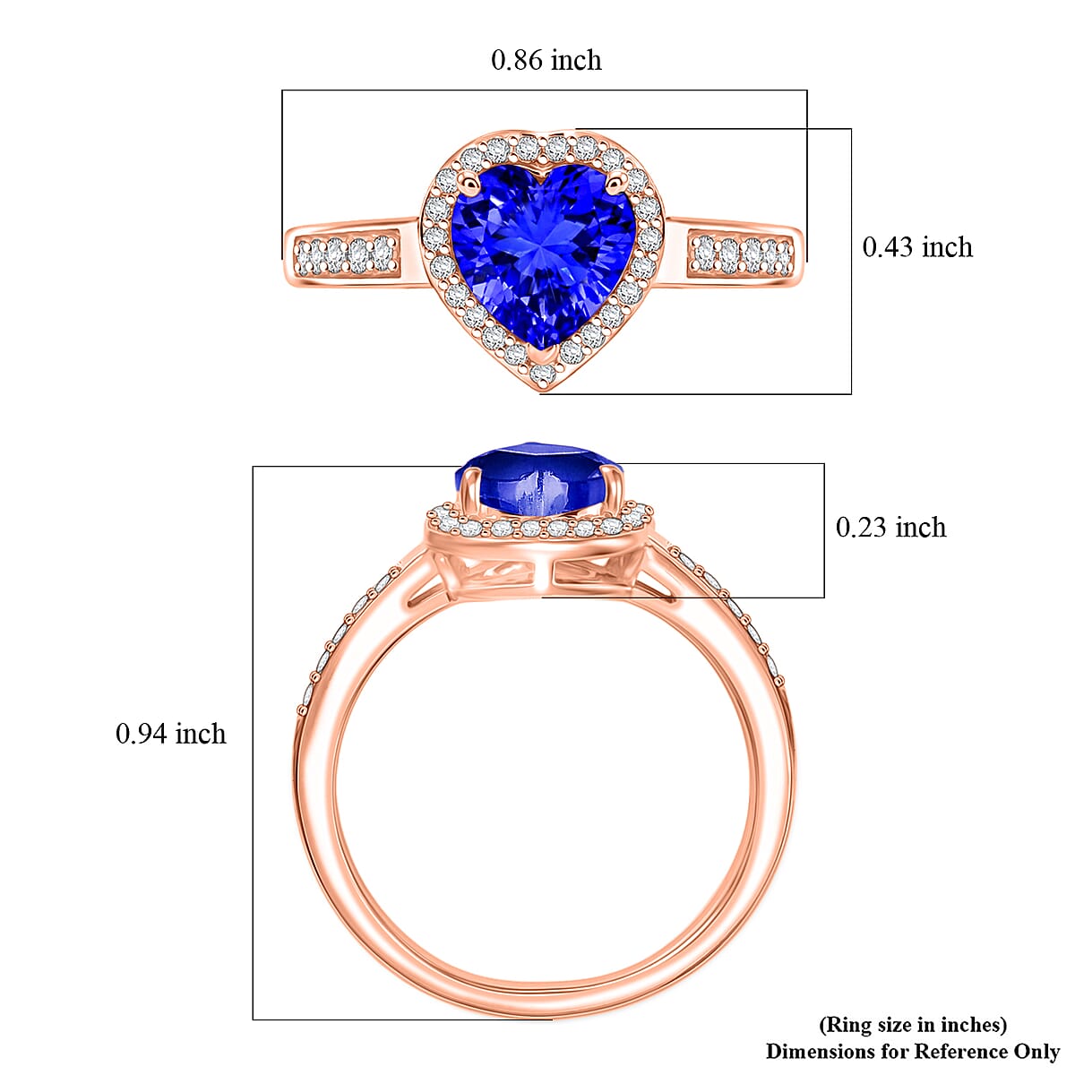 Rhapsody AAAA Tanzanite and Diamond E-F, VS 1.42 ctw Ring in 18K Rose Gold (Size 6.0) 4 Grams image number 5