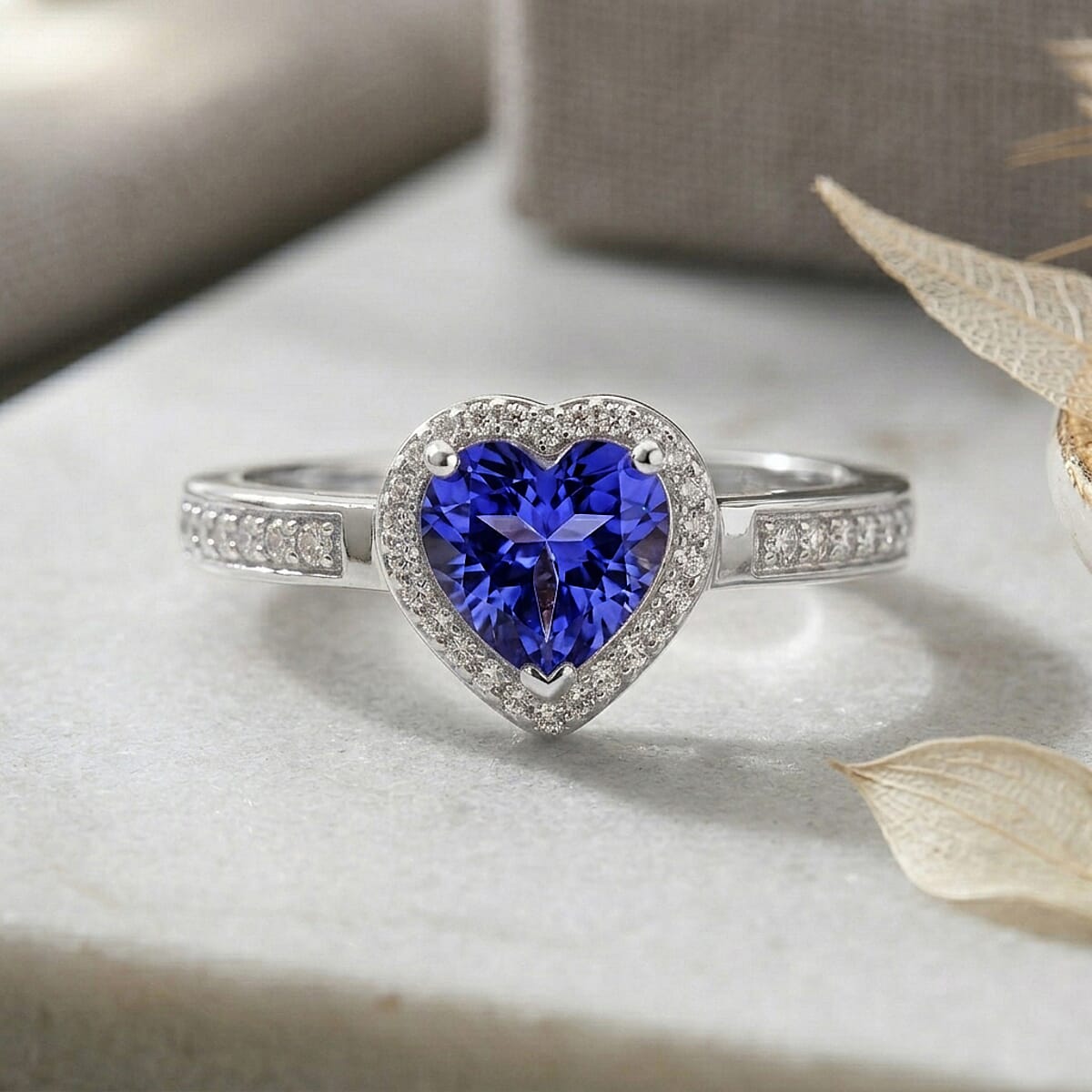 Rhapsody AAAA Tanzanite and Diamond E-F, VS 1.42 ctw Ring in 950 Platinum (Size 5.0) 5 Grams image number 1