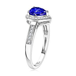 Rhapsody AAAA Tanzanite and Diamond E-F, VS 1.42 ctw Ring in 950 Platinum (Size 5.5) 5 Grams