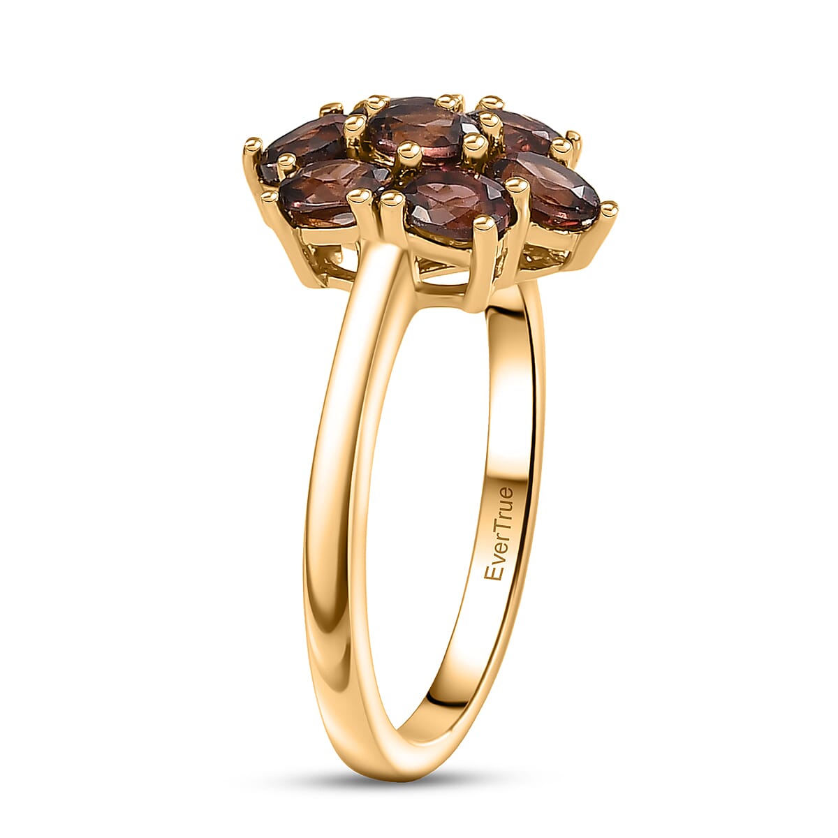 EverTrue Raspberry Zircon 2.00 ctw Ring in 18K YG Plated (Size 8.0)