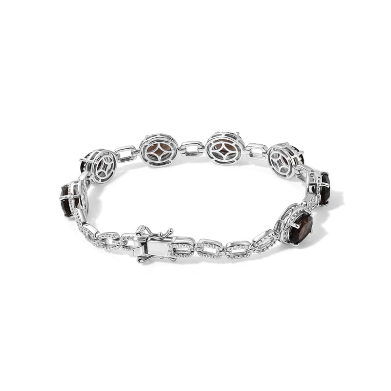 EverTrue Smoky Quartz 12.75 ctw Bracelet in Platinum Bond (7.25 In)