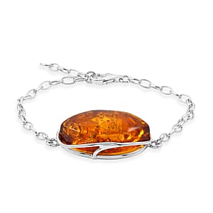 Baltic Amber Bracelet in Sterling Silver (8.00 In)