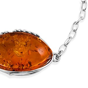 Baltic Amber Bracelet in Sterling Silver (8.00 In)