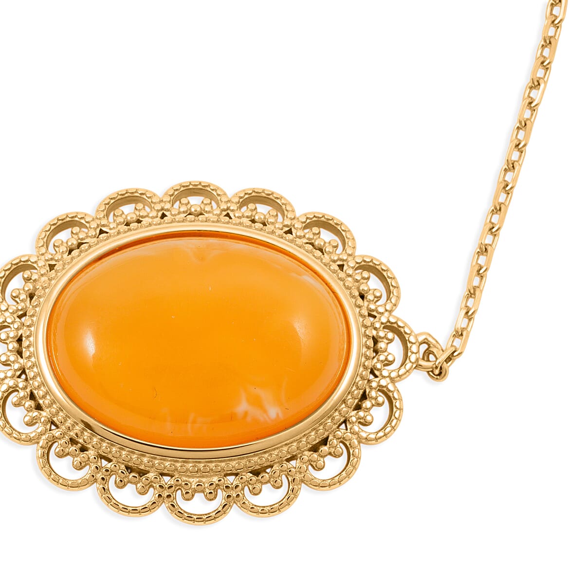 Butterscotch Amber Bracelet in 14K Yellow Gold Over Sterling Silver (6.5-7.5In) image number 3