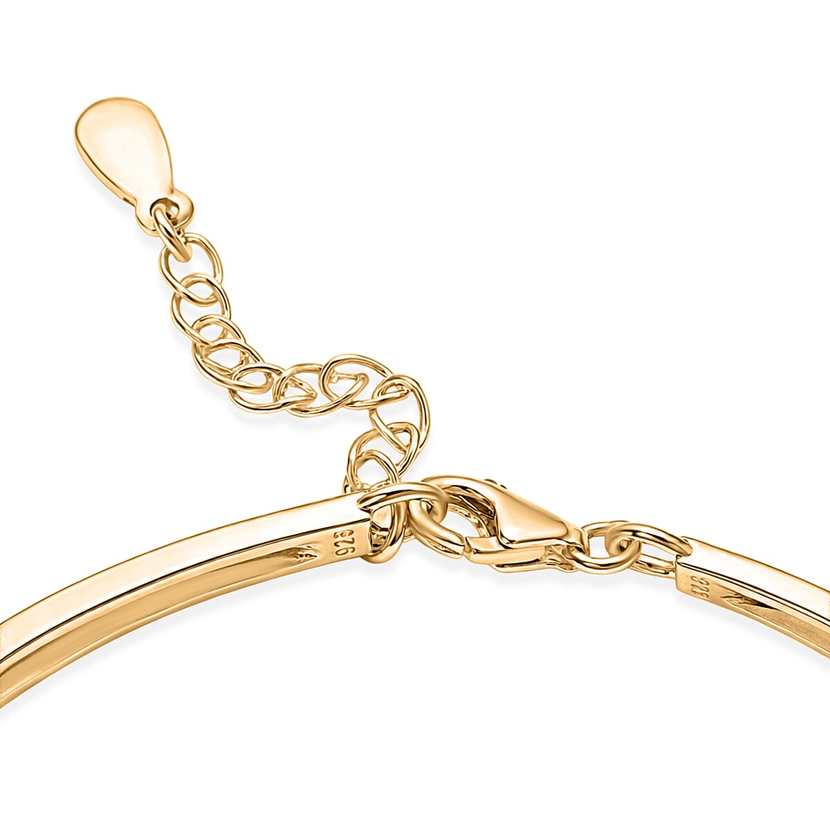 Butterscotch Amber, Simulated Diamond 0.80 ctw Bracelet in 14K YG Over Sterling Silver (6.50-7.50In) image number 4