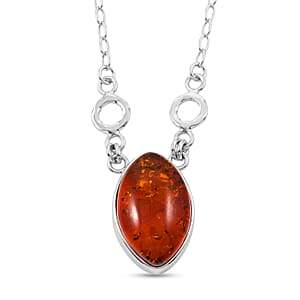 Baltic Amber Necklace in Sterling Silver (20 Inches)