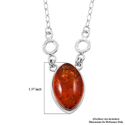 Baltic Amber Necklace in Sterling Silver (20 Inches)
