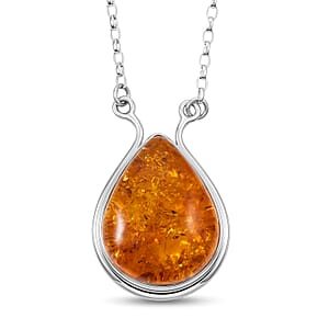 Baltic Amber Necklace in Sterling Silver (20 Inches)