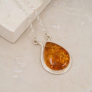 Baltic Amber Necklace in Sterling Silver (20 Inches)