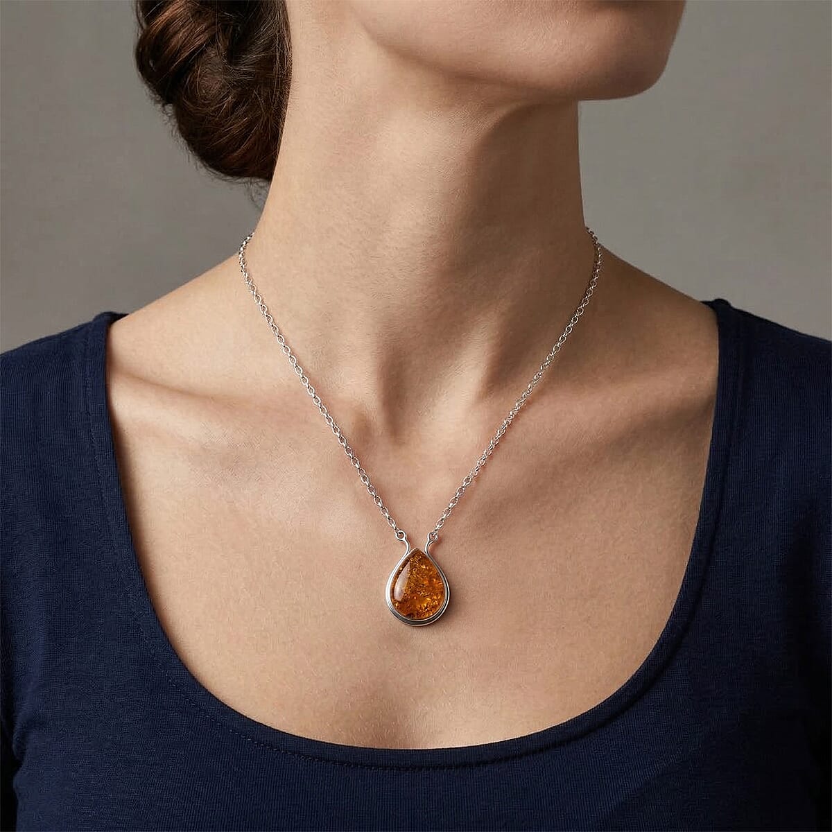 Baltic Amber Necklace in Sterling Silver (20 Inches) image number 2