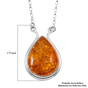 Baltic Amber Necklace in Sterling Silver (20 Inches)