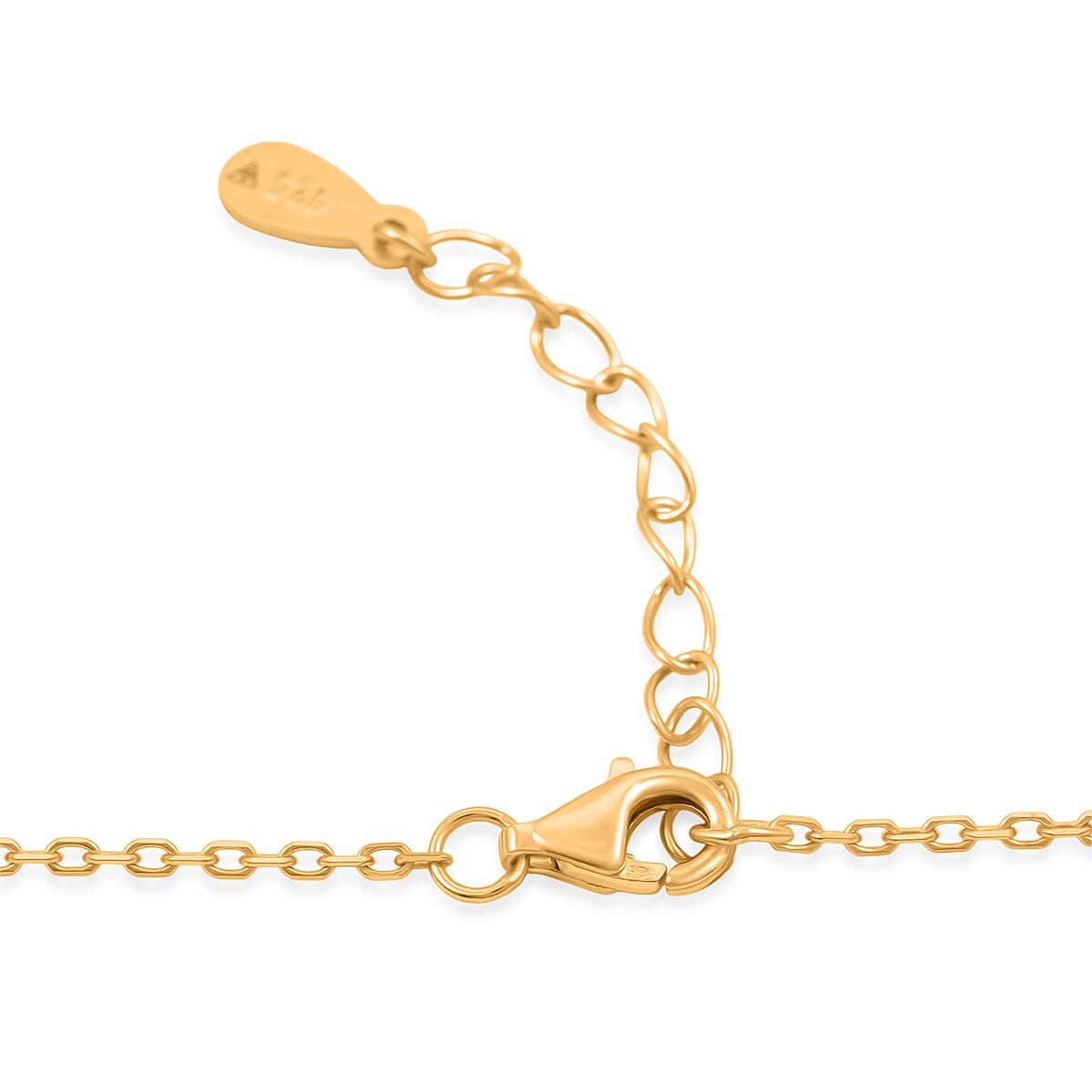 Butterscotch Amber, Simulated Diamond Necklace in 14K YG Over Sterling Silver (16-18 Inches)