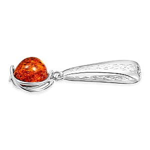 Baltic Amber Wrap Pendant without Chain in Sterling Silver